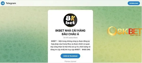 Telegram chính thức của 8kbet